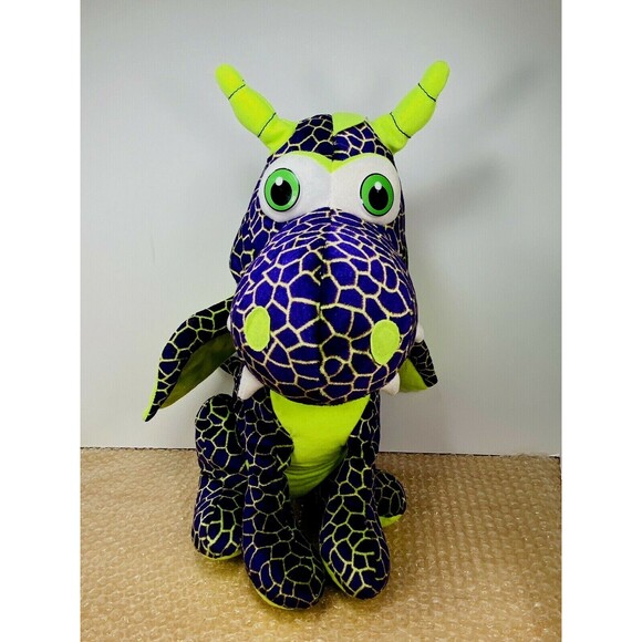 Classic Toy Company Purple and Green Stuffed Animal Plush Dragon - Picture 2 of 6